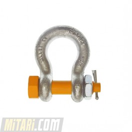 Bow shackles with safety bolt