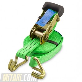 Ratchet webbing loadstrap 1.500kg | Width: 25 mm | Length: 6 mtr | Green