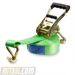 Ratchet webbing loadstrap 5.000kg | Width: 50 mm | Length: 9 mtr | Green