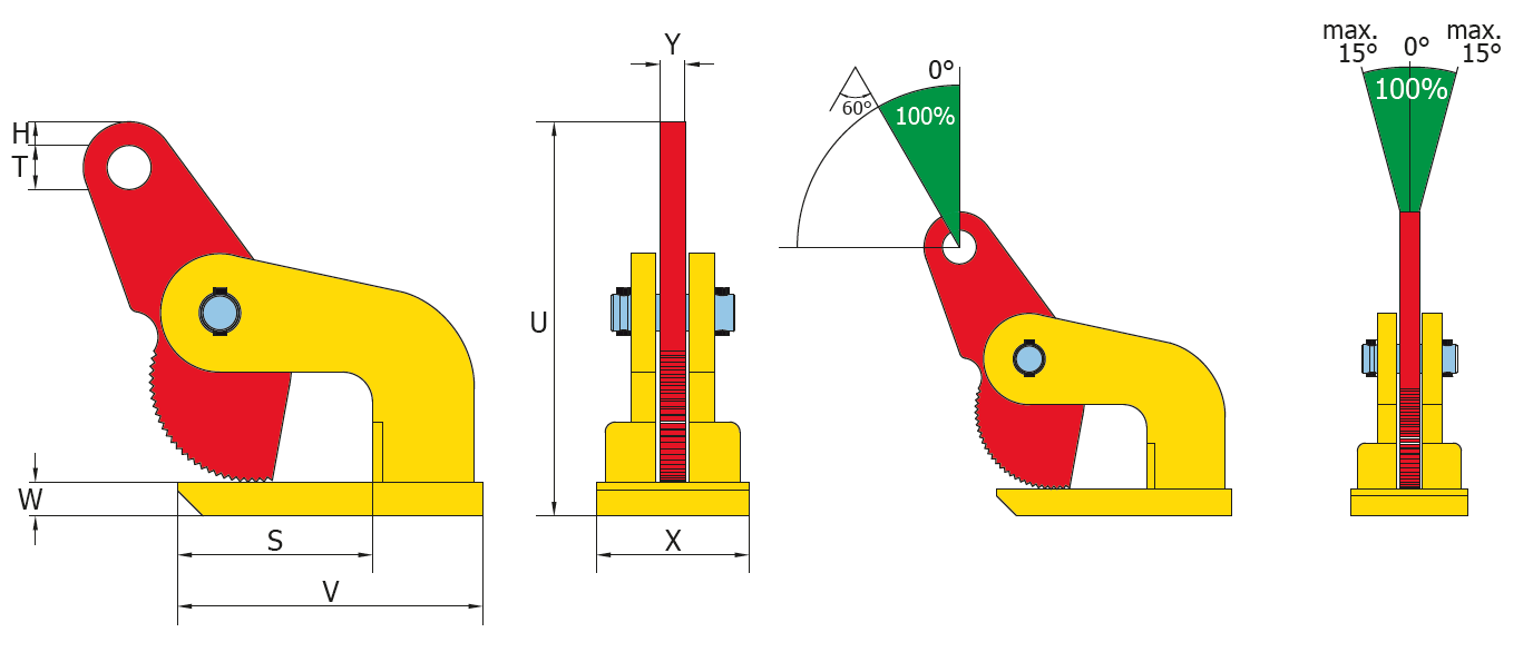 TDH lightweight heavy duty clamp for safe and easy lifting of bending